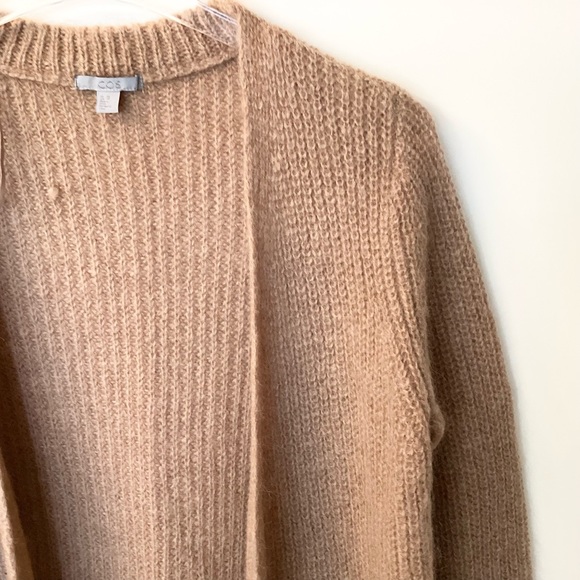 COS Mohair and Wool Knit Long Open Cardigan - Tan - XS - Picture 2 of 7